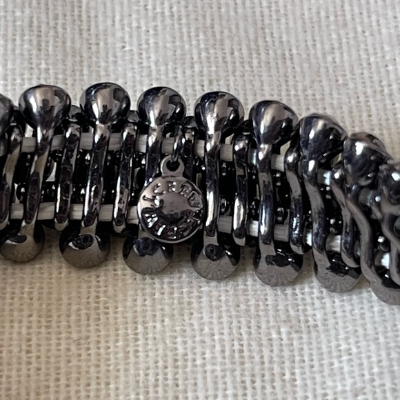 J. Crew Stretch Gunmetal & Crystal Bracelet - Picture 3 of 3